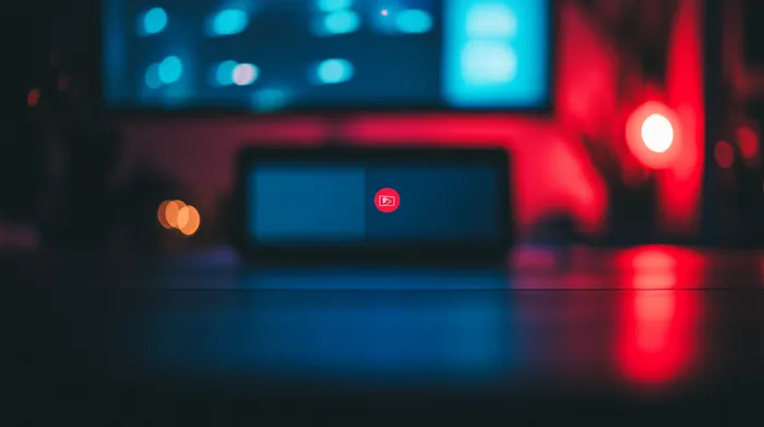 A desk setup with a computer on the background